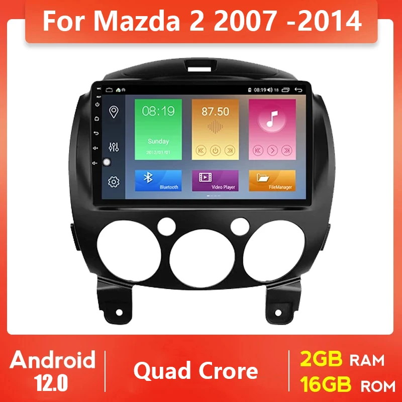 HD 1024x600 Head Unit 2din Car GPS Navigation Multi Media Radio Video For MAZDA 2 2007-2014 Auto IPS Carplay Stereo DVD Player