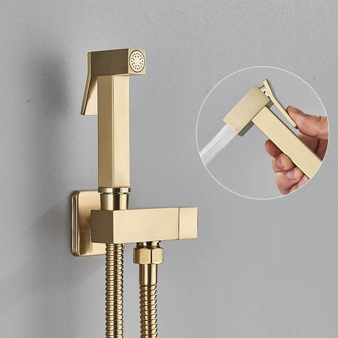 Латунный смеситель для биде, одинарный кран для холодной воды, 6 цветов, ручной душевой набор, распылитель для унитаза, гигиенический душ со шлангом 1,5 м