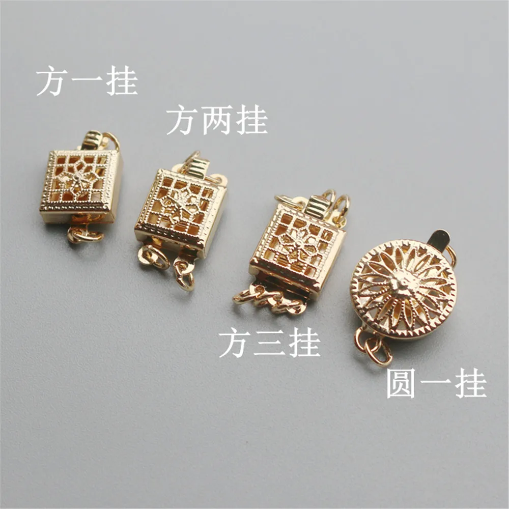 

14K gold color accessories hollow-out button pearl jewelry link button diy bracelet necklace end