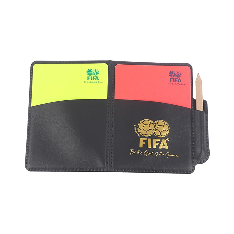 

High Quality 1 Set Sport Football Soccer Referee Wallet Notebook with Red Card And Yellow Card Useful Referee Tool