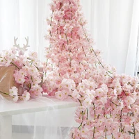 4pcset 180cm sakura cherry blossom vine lvy wedding arch decoration layout home party rattan wall hanging garland wreath