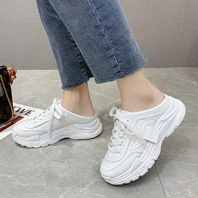 

Новинка 2022, женские тапочки, милые кроссовки, летняя новая Корейская круглая спортивная обувь в стиле «Лолита» для женщин, лоферы