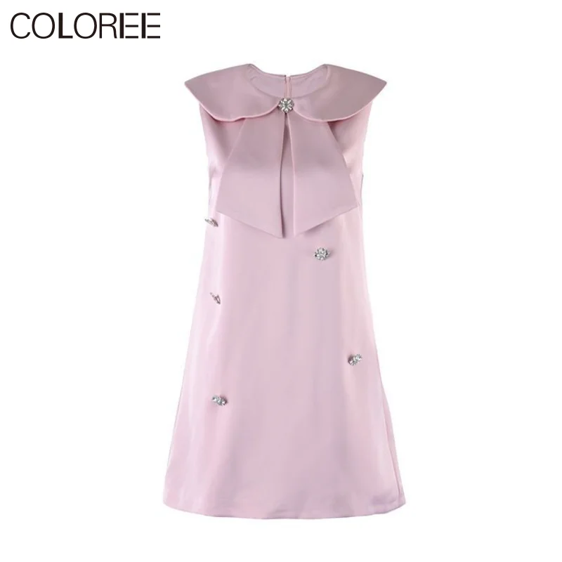 

Женское модельное дизайнерское платье-трапеция, элегантное розовое платье мини без рукавов с бантом, корейская мода, лето 2023