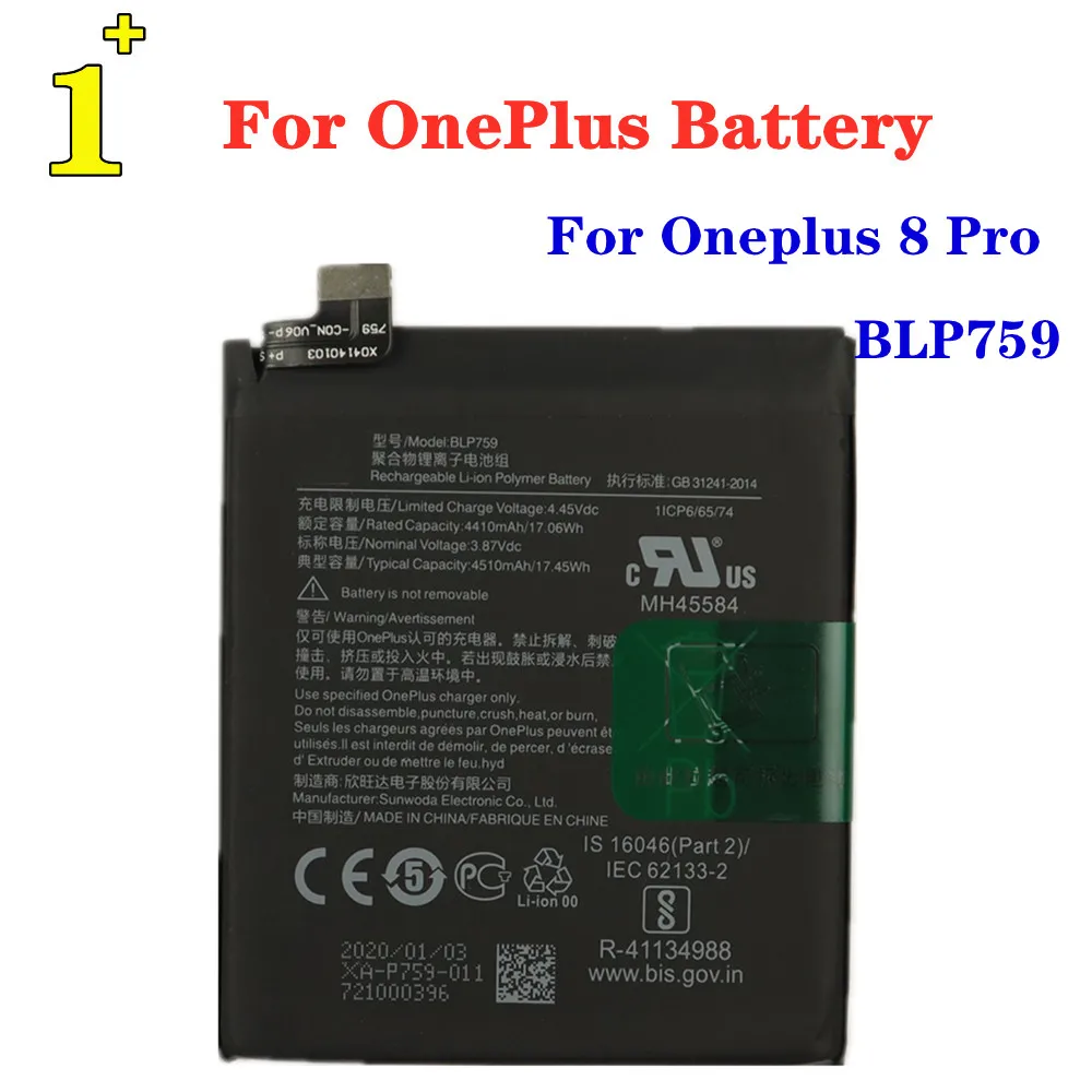 

High Quality Original Battery For Oneplus 8 / 8 Pro One Plus 8 8pro BLP759 BLP761 Authentic Mobile Phone Bateria Batteries