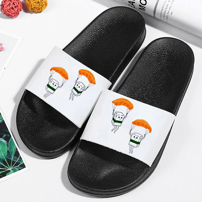 

Ladies Sandals Leisure Women Girls Indoor Shoes Sushi Pattern Printed Thick Soles Slippers Bathroom Slippers Summer Non-Slip