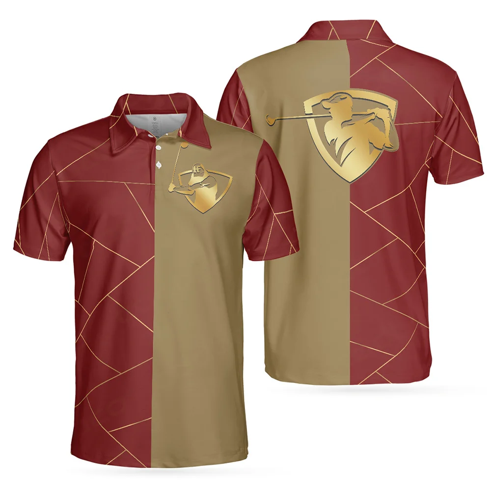 Летняя мужская рубашка для гольфа с коротким рукавом быстросохнущая дышащая