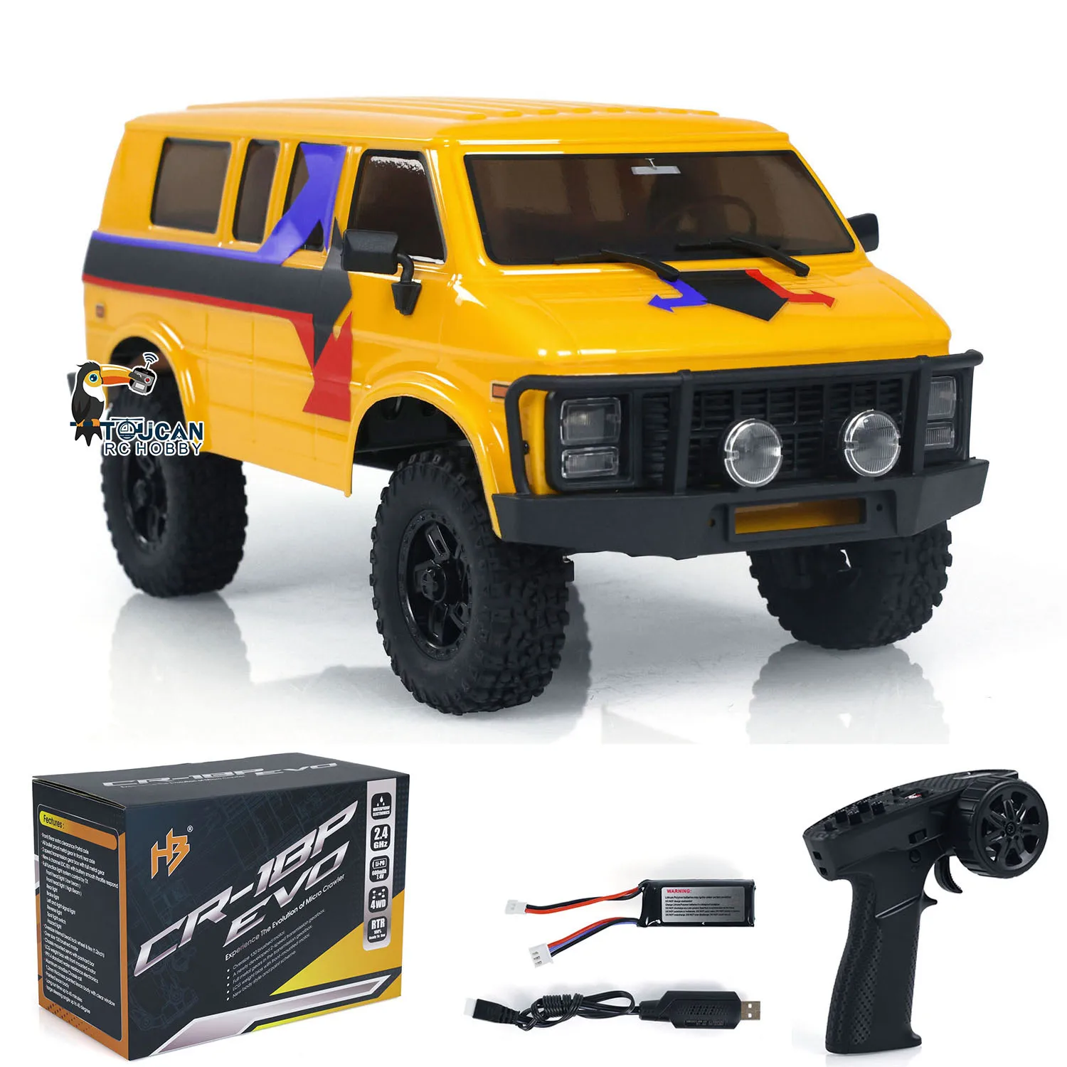 Фото RTR Hobby Plus 1/18 RC Гусеничный рок-автомобиль 4WD с дистанционным управлением Внедорожники для скалолазания Модель собранных окрашенных игрушек TH24026 №1