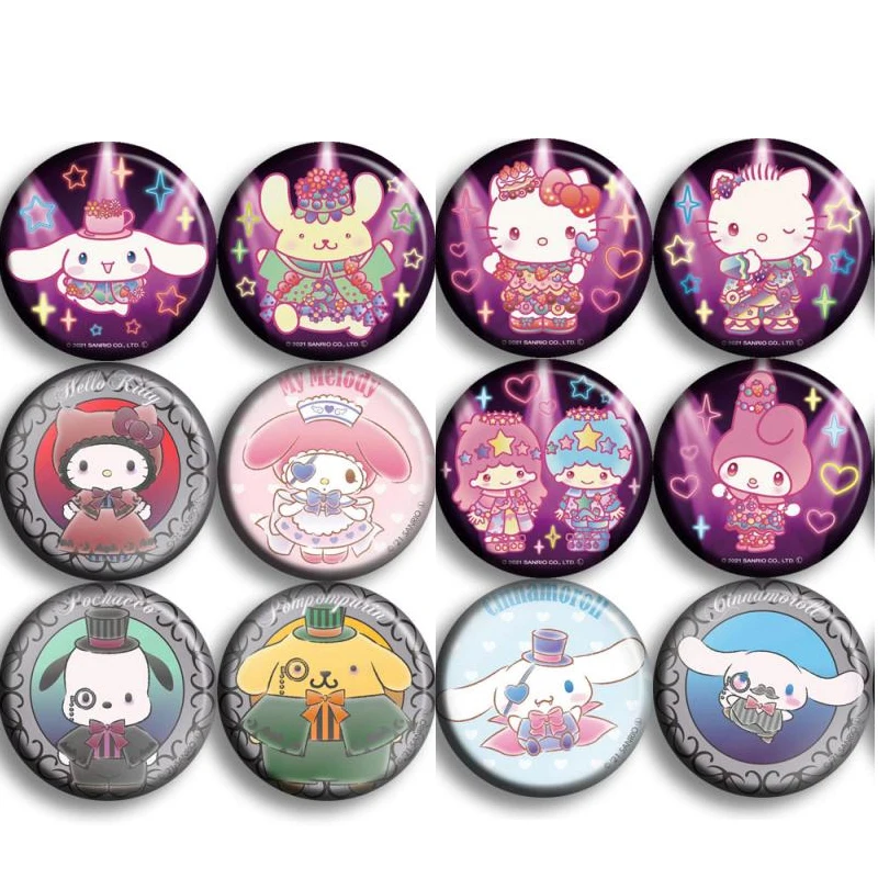 

Kawaii sanrio ed Kuromi Cinnamorol Hello Kitty Anime peripherals badge badge Children's Memorial Prize small gift