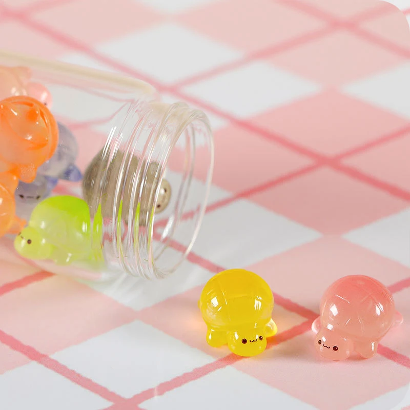 1 шт. разноцветная светящаяся Мини-черепаха микро-Ландшафтная фигурка орнамент