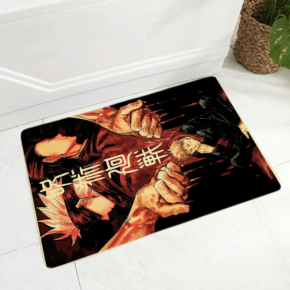 

Indoor Mat Entrance Kitchen Carpet Washable Suede Cartoon Rug Memory Foam Jujutsu Kaisen Anime Lounge Rug Bath Mats Mat bedside