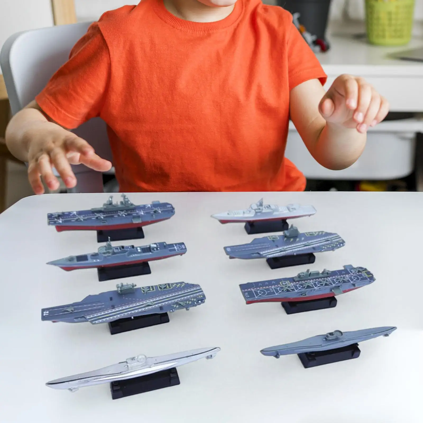 

8Pcs Aircraft Carrier Toy Collection DIY Assemble Puzzle Toys 4D Assembled Ship Model for Kids Girls Adults Boys Birthday Gifts