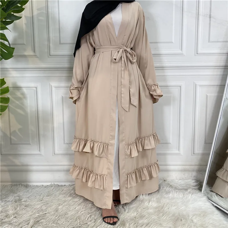 High Quality Nida Ramadan Muslim Woman Kimono Caftan Marocain  Abaya Islam Dubai African Kaftan Arabic  open abaya