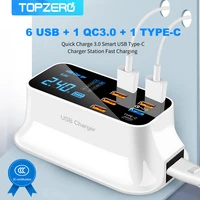 40w multi usb type c charger hub portable usb c charger support qc3 0 fast charger charging station for iphone 12 11 x 8 xiaomi
