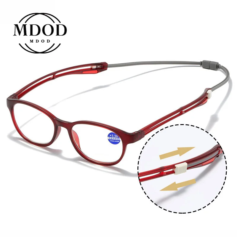 

High-Grade TR Magnetic Absorption Hanging Neck Reading Glasses for Men and Women Portable Magnet Reading Glasses +1.0 To +4.0