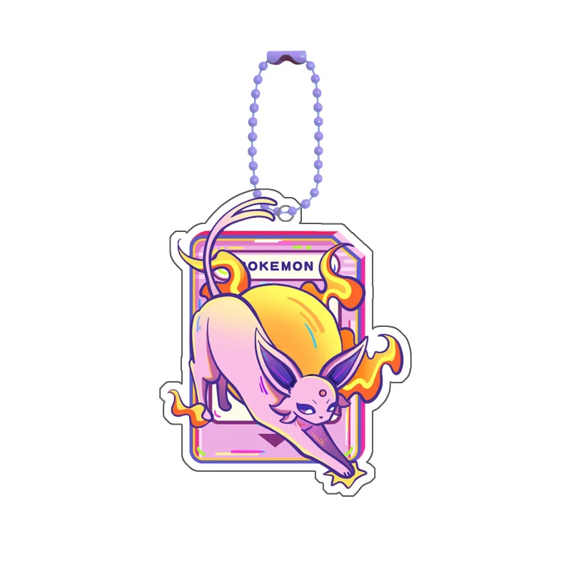 Аниме мультфильм покемон серии Пикацид Eevee узор Diy акриловый домашний брелок
