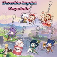 genshin impact popular anime acrylic keychain pendant car backpack accessories cartoon character keyring jewelry gift