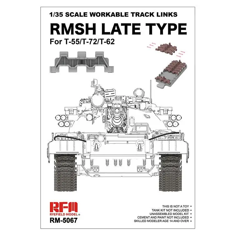 

RYEFIELD RM5067 1/35 WORKABLE TRACK LINKSRMSH LATE TYPE For T-55/T-72/T-62