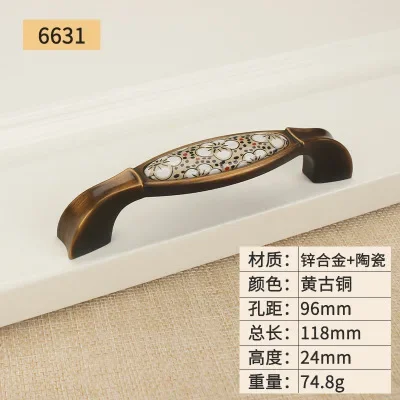 

Антикварные бронзовые керамические ручки для шкафа