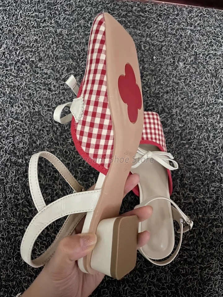 Туфли Мэри Джейн с бантом и квадратным носком винтажные сандалии на толстом