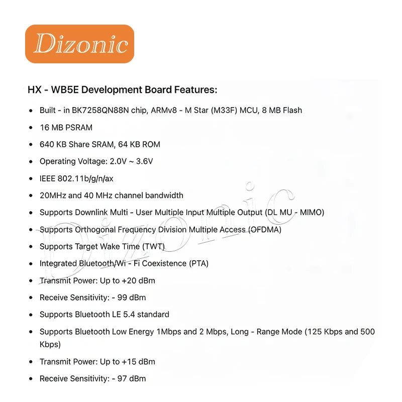 Плата разработки Dizonic The NiceMCU WB5E оснащена встроенным чипом BK7258, модулями Wi-Fi и Bluetooth, и поддерживает Arduino. (art.: 3920d9cab85ea) - 3920d9cab85ea