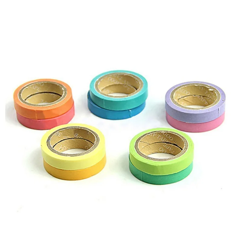 

/Set Rainbow Solid Color Japanese Masking Washi Sticky Paper Tape Adhesive Printing DIY Scrapbooking Deco Washi Tape 2021