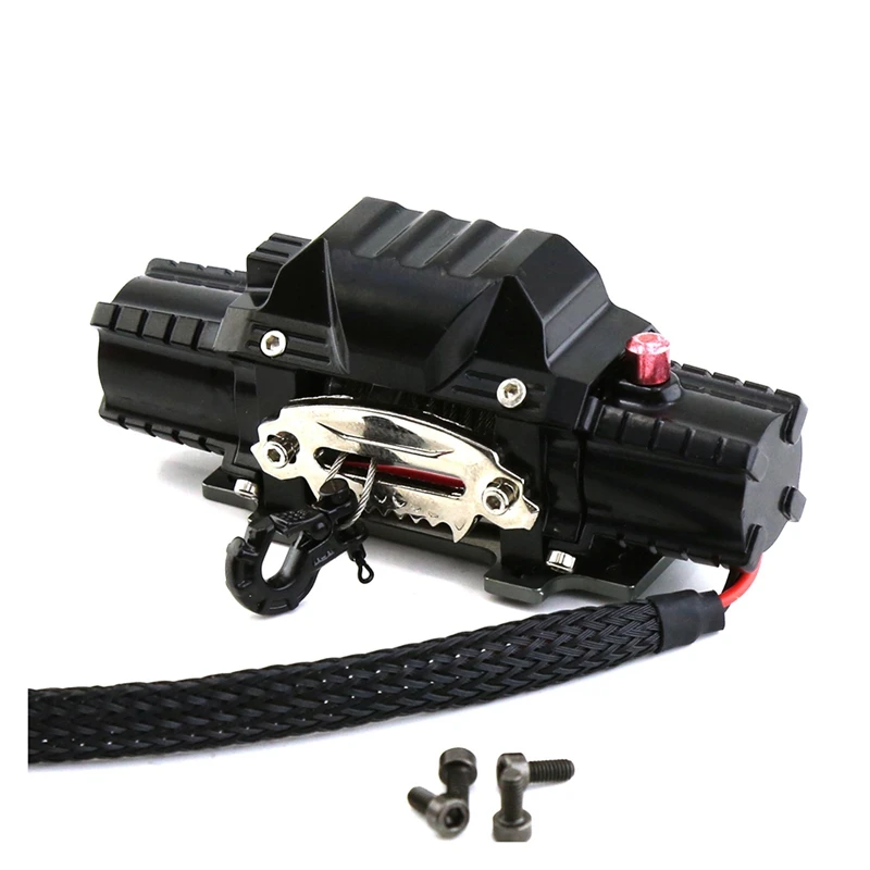 

Black Remote Control Winch Set RC Metal Automatic Dual Motor Analog Winch Controller Receiver