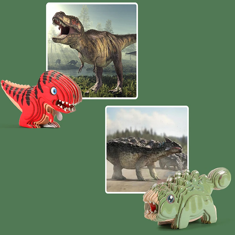 Детский обучающий бумажный 3D пазл-динозавр игрушки детская сцена головоломки