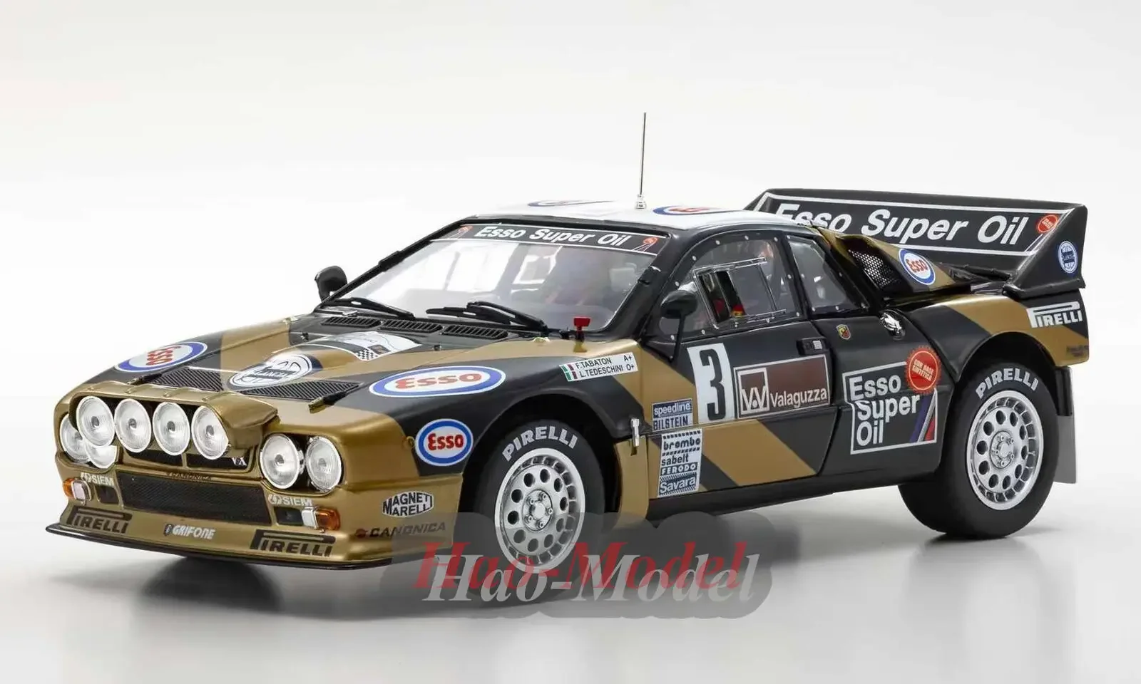 1/18 For Lancia Rally Targa Florio #3 Grifone Esso 1985 Alloy Model Car Diecast Simulation Birthday Gift Hobby Display Ornaments