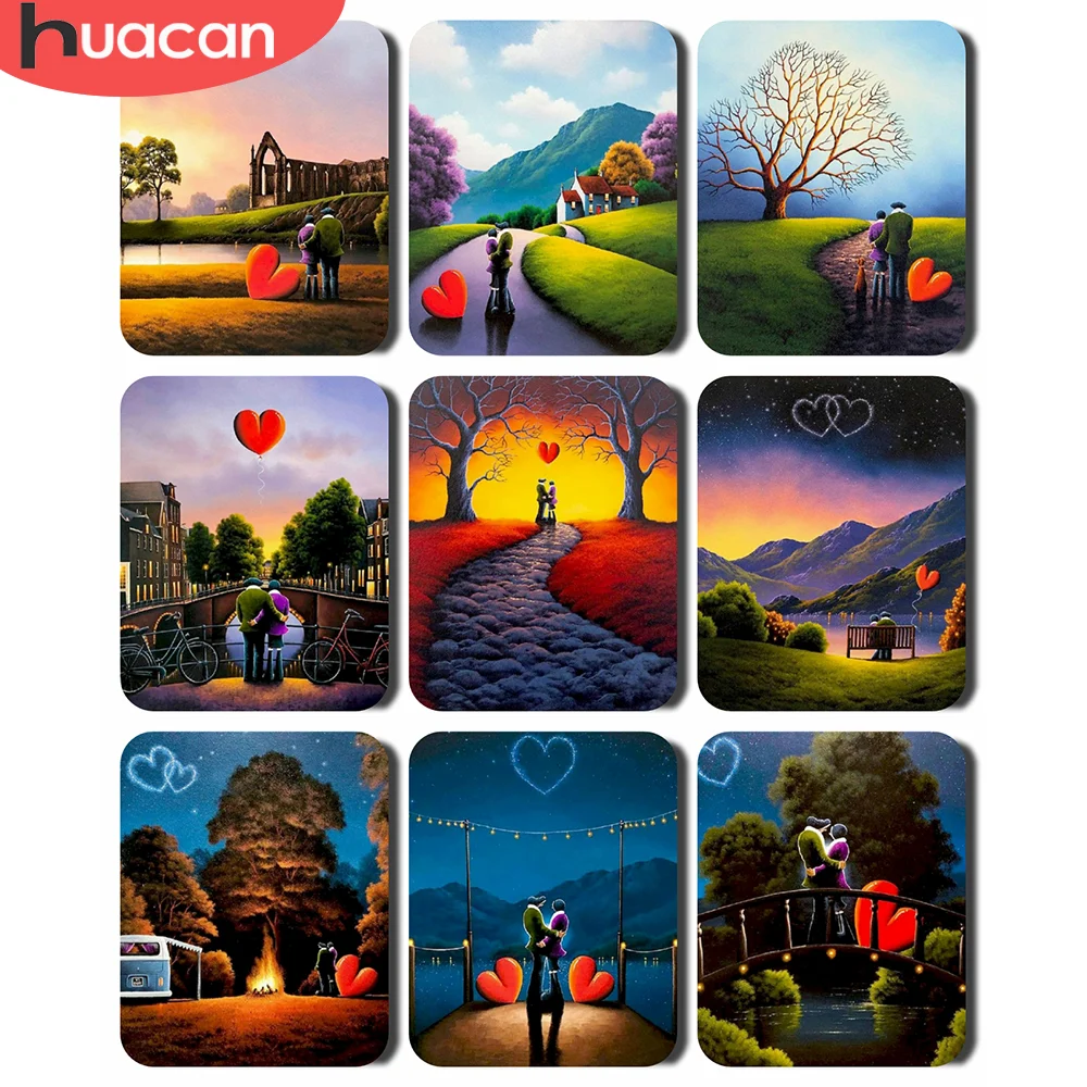 

HUACAN Cat Painting By Numbers Sunset Wall Art On Canvas Drawing Unique Gift Picture By Numbers Landscape For Living Room