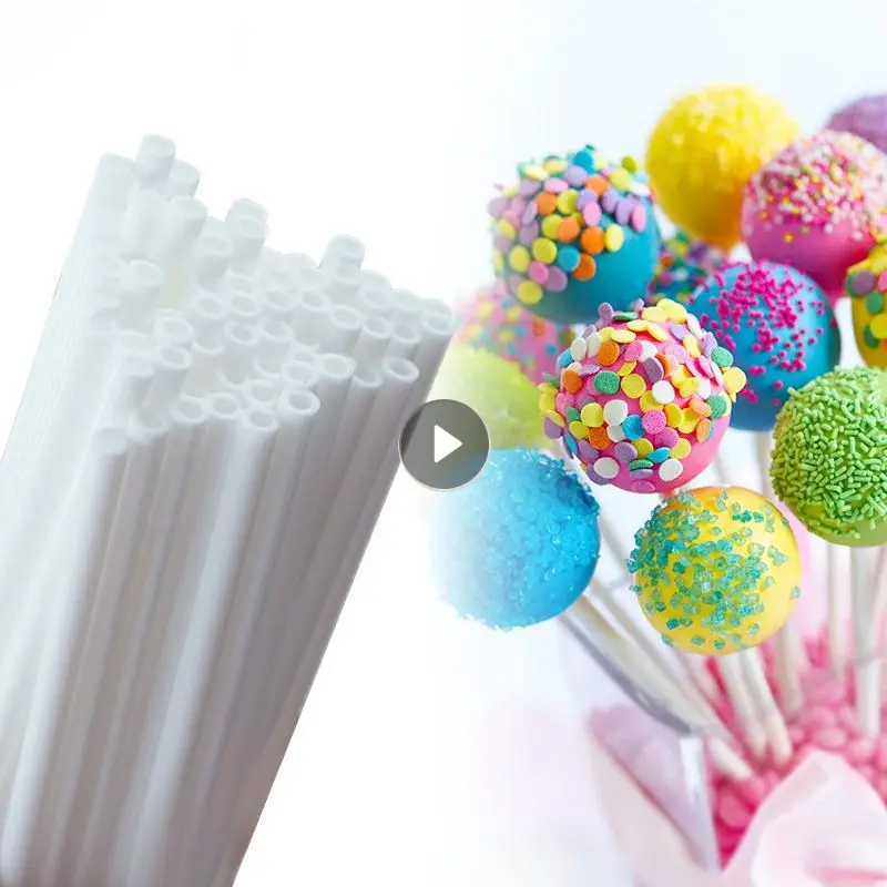 

80PCS Plastic Lollipop Stick White DIY Baking Accessories Mold Cake Chocolate Sugar Candy Lollypop Food Grade Kitchen Tools
