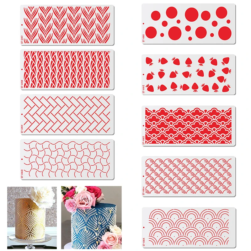 

White Wheat Spike Pattern Cake Stencil Plastic Lace Cake Boder Stencils Template DIY Drawing Mold Cake Decorating Tool Bakeware