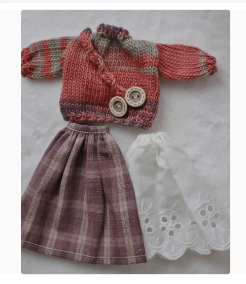 2025 3 шт. зимний свитер в стиле Blythe свитер/юбка/внешняя юбка 1/6 30 см (подходит для azone