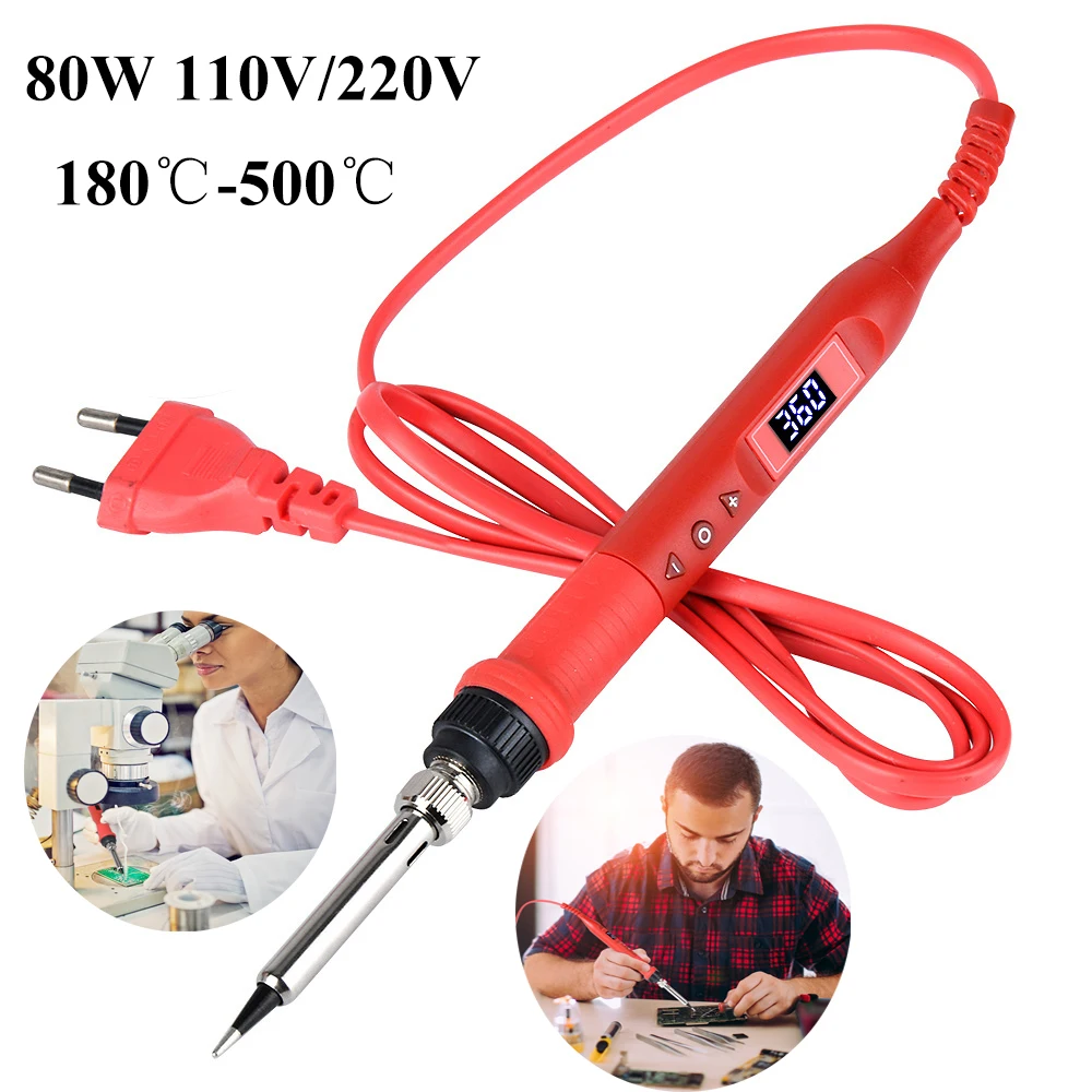 

80W Soldering Iron Digital LCD Solder Gun Adjustable Temperature Controlled and Fast Heating Thermostatic Design Welding Tools