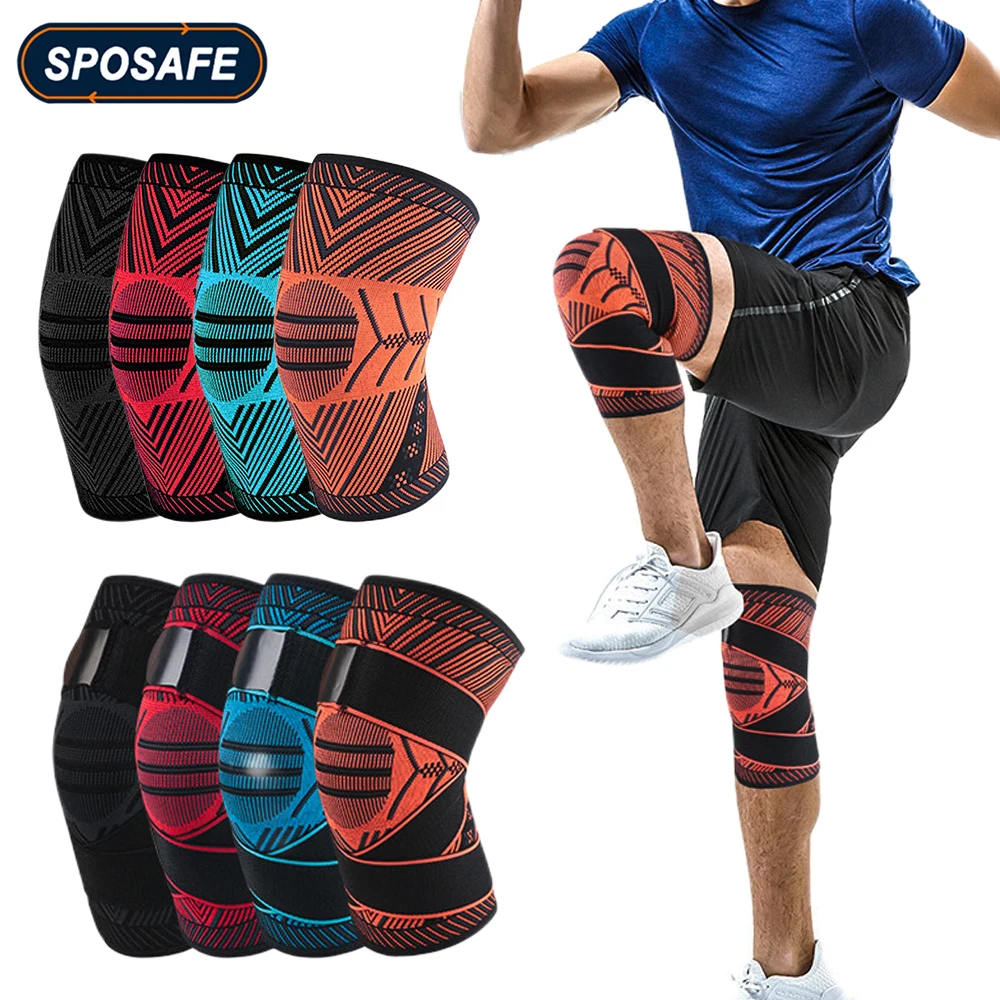 

1/2PCS Sport Knee Compression Sleeves Knee Support Brace with Straps for Men Women Cycling Basketball Football Running Hiking