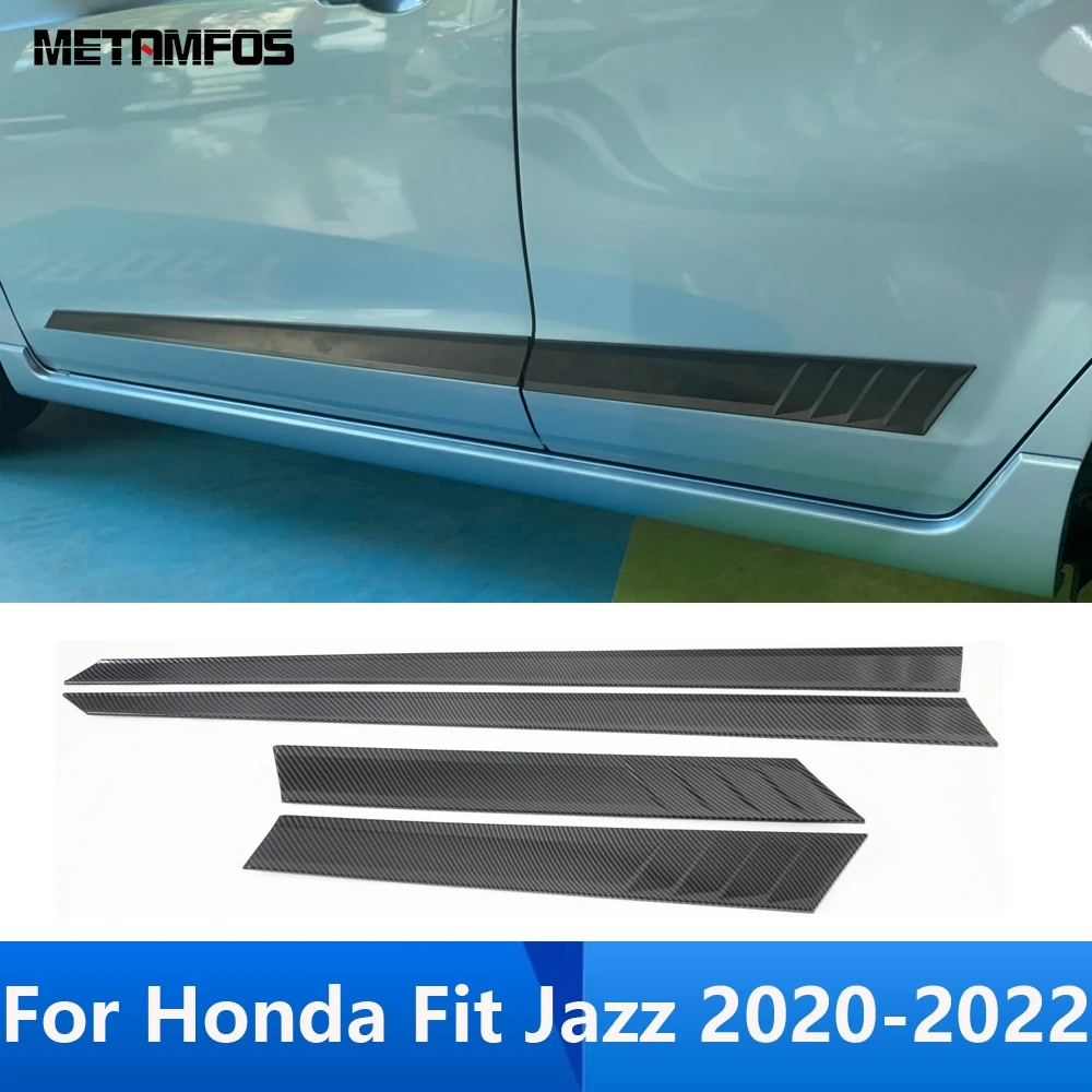 

Для Honda Fit Jazz 2020 2021 2022 углеродное волокно дверь боковые линии полосы Корпус юбка молдинг отделка стикер автомобильные аксессуары Стайлинг