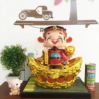 solarbattery god of wealth feng shui mascot home living room decor large god of fortune statue car office desk decoration