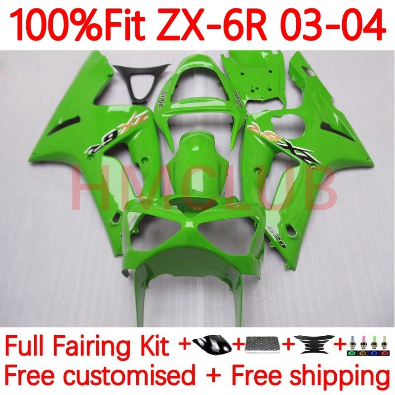 Инъекция OEM для KAWASAKI NINJA ZX-636 ZX 6R 636 6 R 600CC ZX636 ZX6R 2003 2004 ZX600 03 04 обтекатель 55No.0 глянцевый