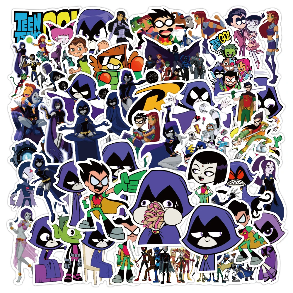 

10/30/50PCS Cartoon Anime Teen Titans Attack Creative Graffiti Stickers Bicycle Scooter Helmet Laptop Computer Wholesale
