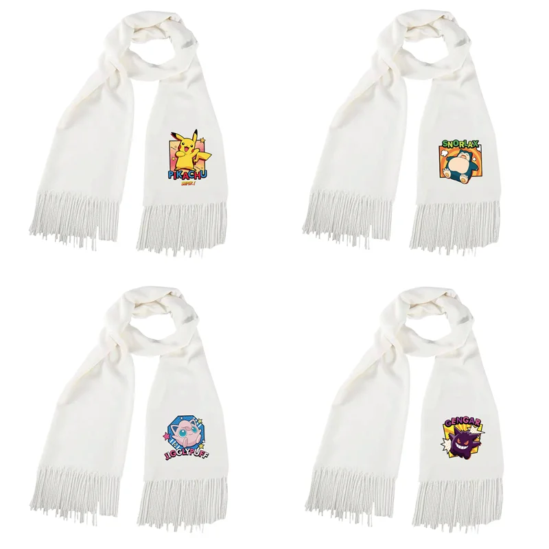 

Зимний шарф Покемон Пикачу джигглифф гэнгар снорлакс пара шаль Рождественский подарок на день рождения Японские Аниме периферийные устрой...