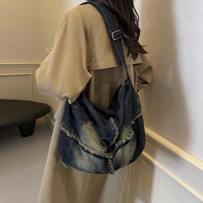 Женская джинсовая сумка Tie-dye новая женская сумка-мессенджер ковбойская