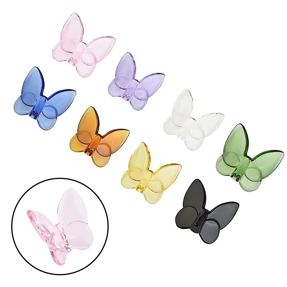 

Glass Crystal Lucky Butterfly Wedding Party Gifts Vibrantly With Bright Color Ornaments Home Decor Butterfly Craft Ornament