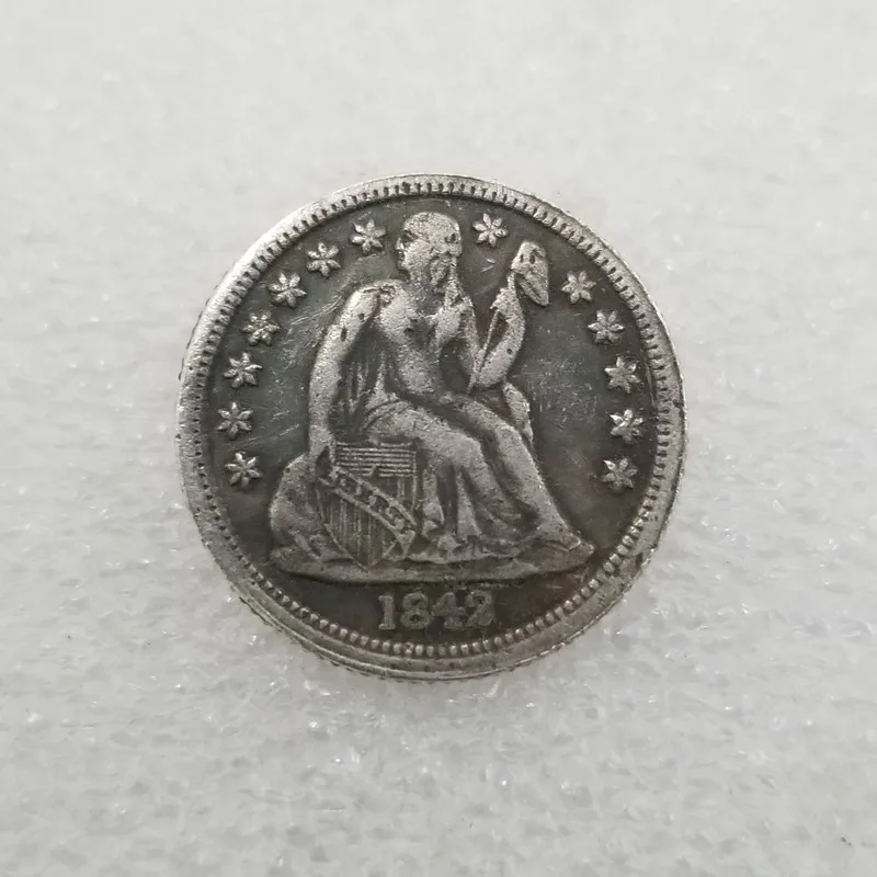 

American 1842 O Version One Dime Brass Silver-plated Commemorative Collectible Coin Gift Lucky Challenge Coin