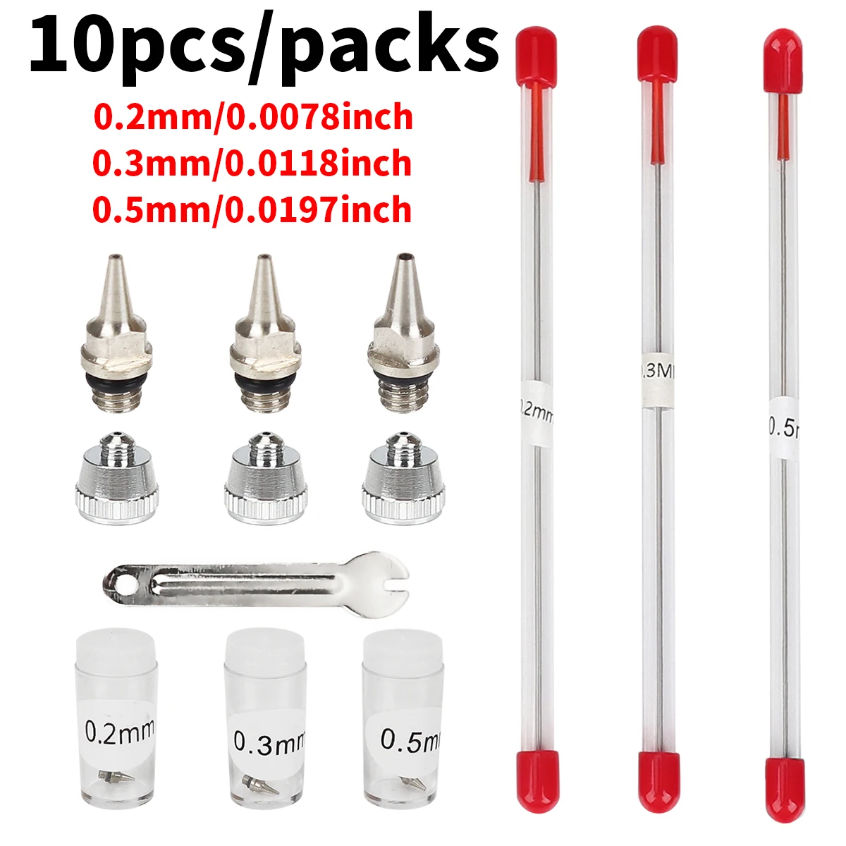 

Насадки для аэрографа Onnfang 0.2/0.3/0.5 мм