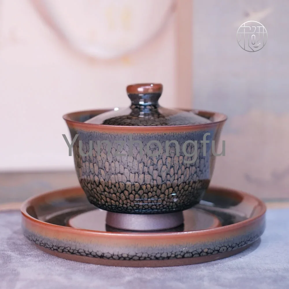 Jianzhan наследитель Huai Nan Huang Partridge Spot Gaiwan кувшин