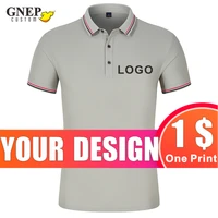 gnep summer men women casual polo custom logo diy polo shirt pattern fashion breathable top print company team shirt embroidery