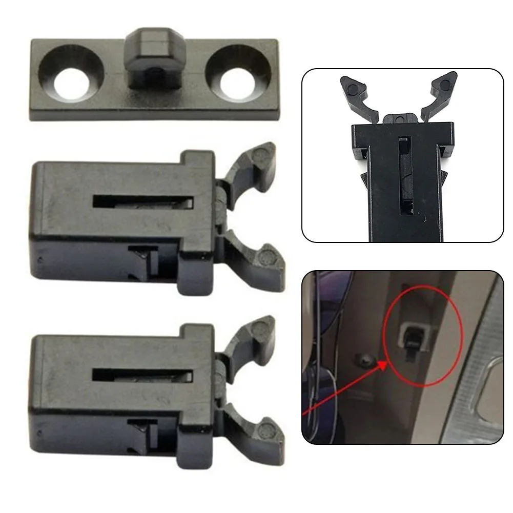 

Car Sunglasses Holder Console Latch Trash Can Vehicle Ashtray Toilet 2pcs Black New Plastic Metal Unique Locking
