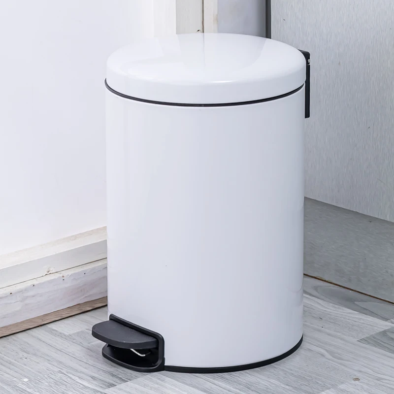 

Recycling Office Trash Can Bathroom Toilet Luxury Nordic Trash Can Universal Stainless Steel Botes De Basura House Accessories