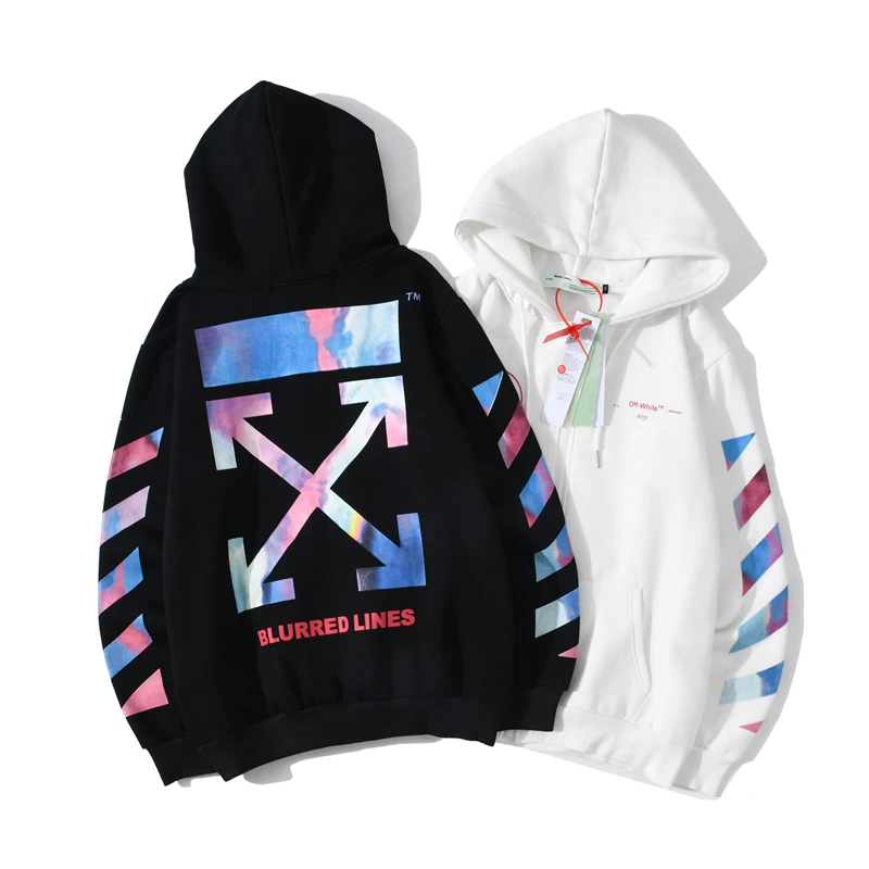 

Men Hoodies Gradient Painted Cross Arrow Stripe White Casual Clothes Zipper Hoodie Sweatshirts Hip Hop Harajuku Jacket Pullover