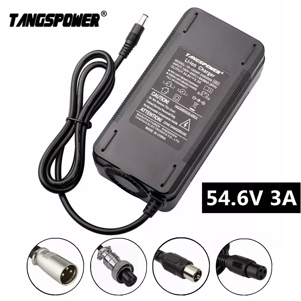 

TANGSPOWER 54.6V 3A Lithium Battery Charger 54.6V3A electric bike Charger for 13S 48V Li-ion Battery pack charger High quality