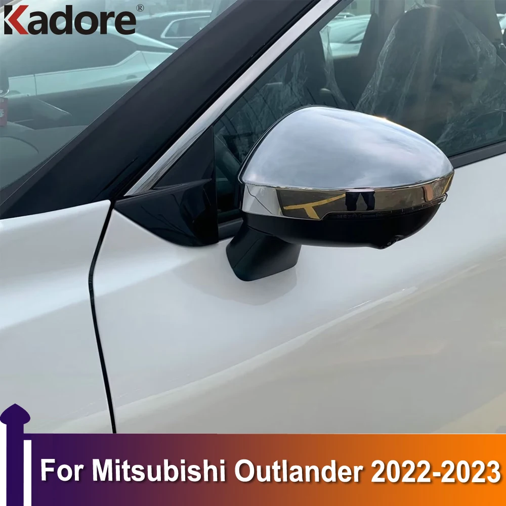 

Хромированная Крышка для бокового зеркала заднего вида для Mitsubishi Outlander 2022 2023, рамка, автомобильные аксессуары